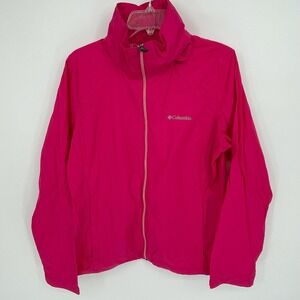 Columbia Women's Pink Full Zip Lightweight Windbreaker Jacket Size Large WL0127